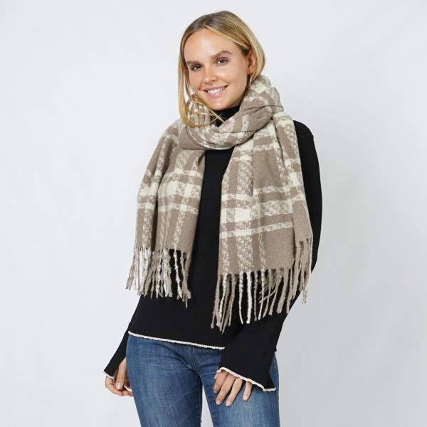 PLAID OBLONG SCARF/SHAWL