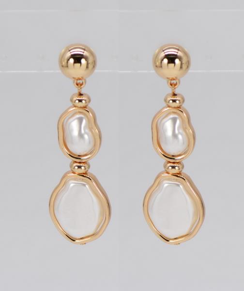 METAL PEARL DROP EARRING