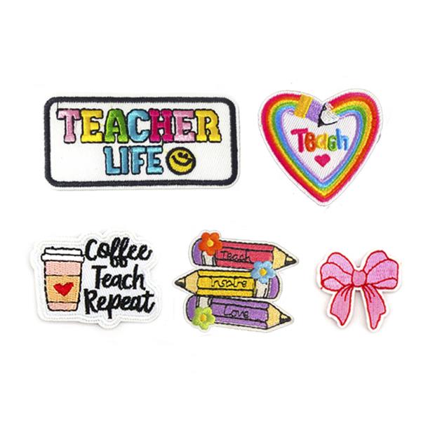 TEACHER LIFE PINK BOW ASSORTED PATCH