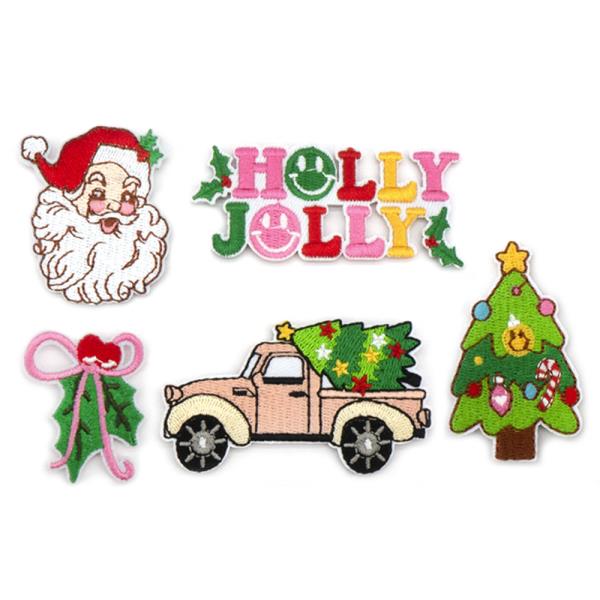 CHRISTMAS HOLLY JOLLY ASST PATCHES