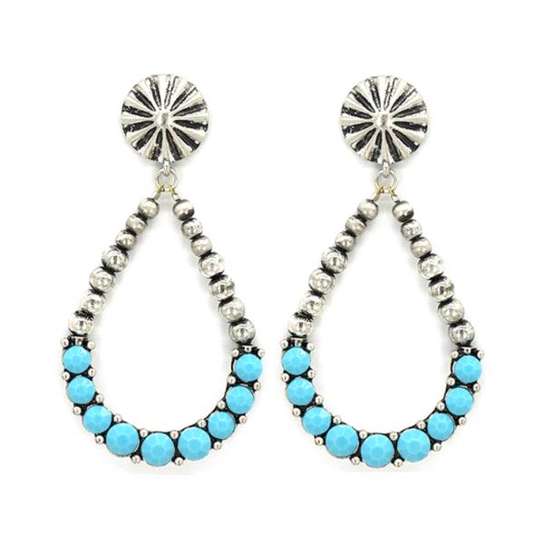 WESTERN STYLE TQ TEARDROP DANGLE EARRING