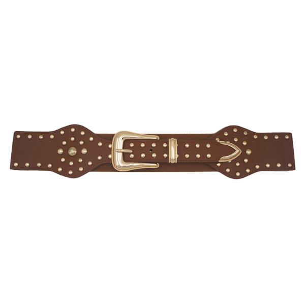 STUDDED ELASTIC U BUCKLE BELT