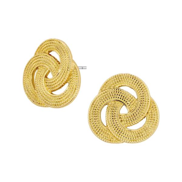 METAL TRIPLE ROUND POST EARRING