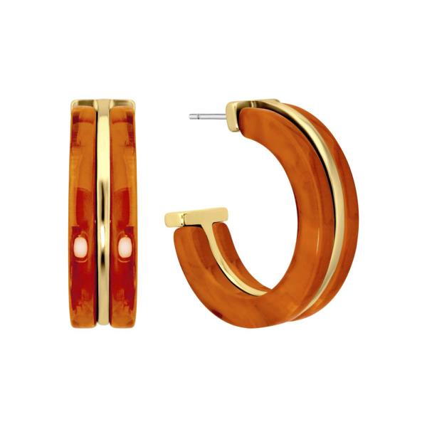 ACRYLIC METAL  HOOP EARRINGS