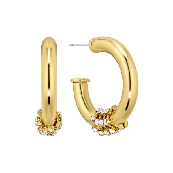 PAVE CRYSTAL HOOP EARRINGS