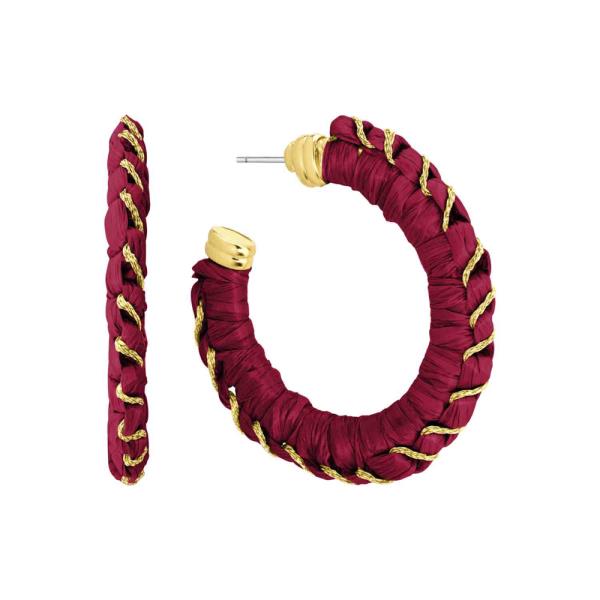 RAFFIA THREAD HOOP EARRINGS