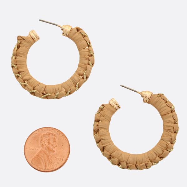 RAFFIA THREAD HOOP EARRINGS