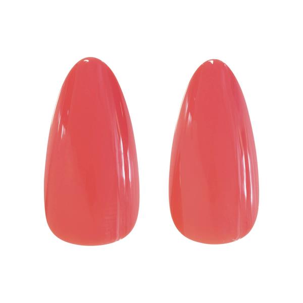 CALA GLAM COUTURE MEDIUM ALMOND SHINY CORAL NAIL DECORATION SET