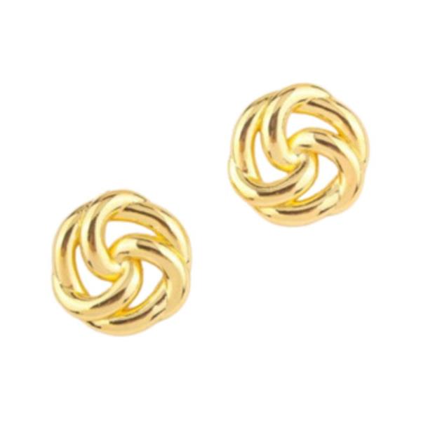 GOLD PLATED CELTIC TWISTED BUTTON EARRING