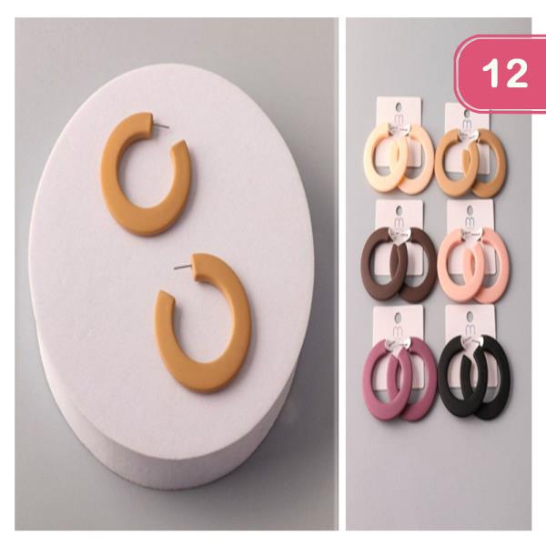 CHEETAH ACRYLIC HOOP EARRING (12 UNITS)