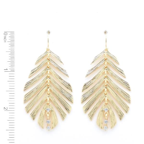 METAL LEAF DANGLE EARRING