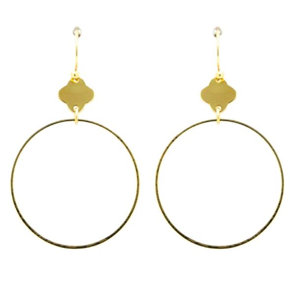 METAL ROUND DANGLE EARRING