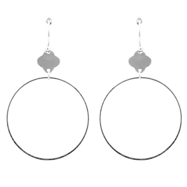 METAL ROUND DANGLE EARRING