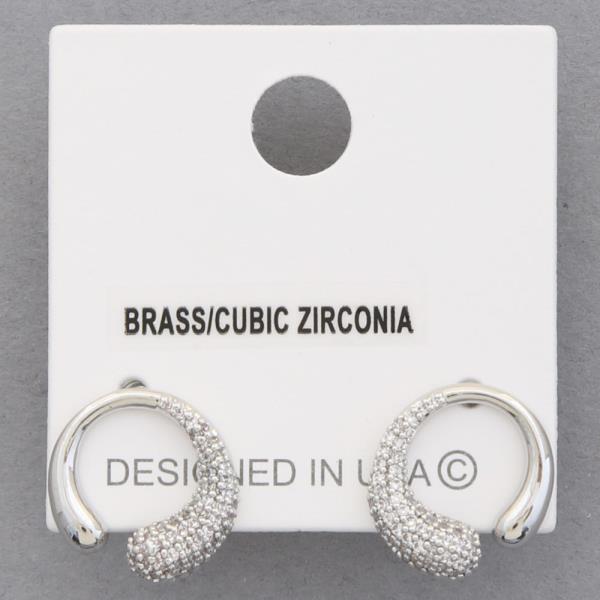 CZ OPEN CIRCLE EARRING