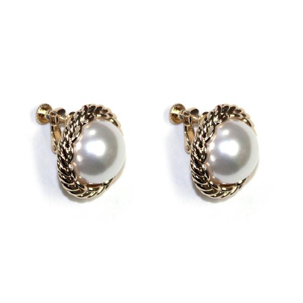 METAL PEARL STUD EARRING