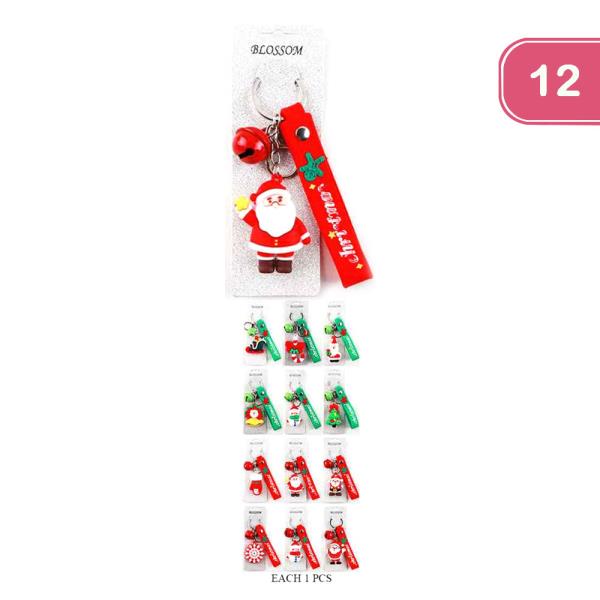 CHRISTMAS SANTA CLAUSE KEYCHAIN (12 UNITS)