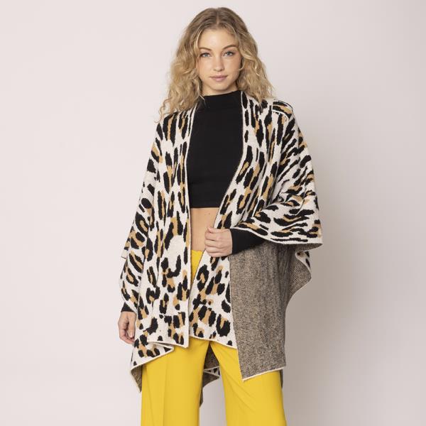 LEOPARD KNIT RUANA