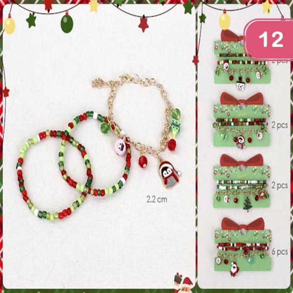 3 PCS CHRISTMAS BRACELET CHAIN  SEED BEAD (12 UNITS)