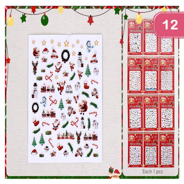 CHRISTMAS NAIL ART STICKER (12 UNITS)