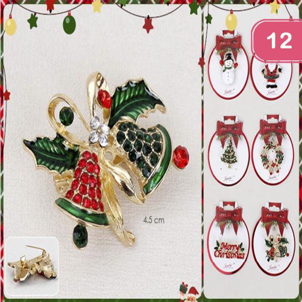 ASSORTED MERRY CHRISTMAS BROOCH (12 UNITS)