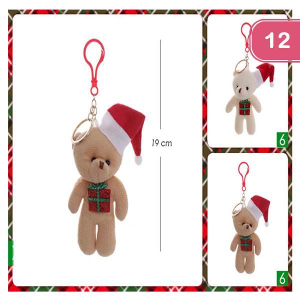 TEDDY BEAR CHRISTMAS KEYCHAIN (12 UNITS)