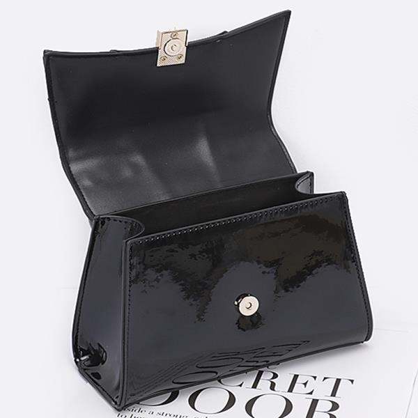 ENAMEL FLAP CROSSBODY BAG