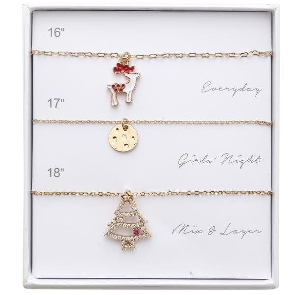 CHRISTMAS METAL CHAIN NECKLACE SET