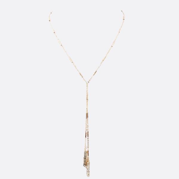 METAL Y SHAPE LAYERED NECKLACE