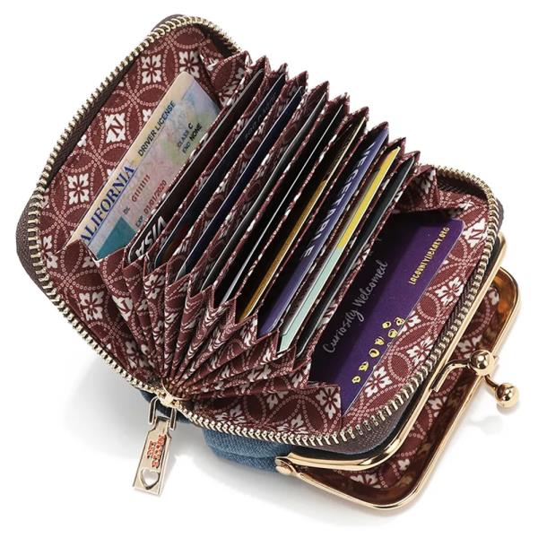 NICOLE LEE DENIM JULIA MINI COIN PURSE WALLET