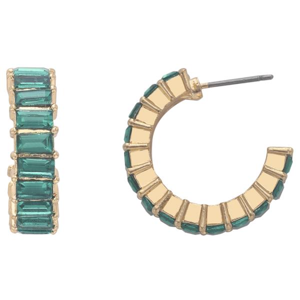 RHINESTONE PAVED C HOOP EARRING