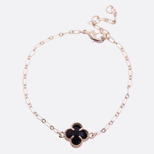 SODAJO CLOVER CZ GOLD DIPPED BRACELET