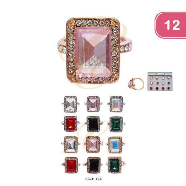 RHINESTONE RING (12 UNITS)