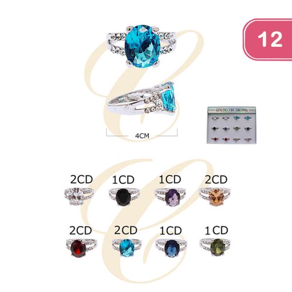 RHINESTONE CRYSTAL RING (12 UNITS)