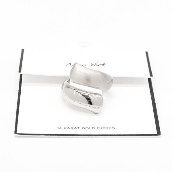 SECRET BOX 14K GOLD STERLING SILVER DIPPED SATIN BRUSHED RING