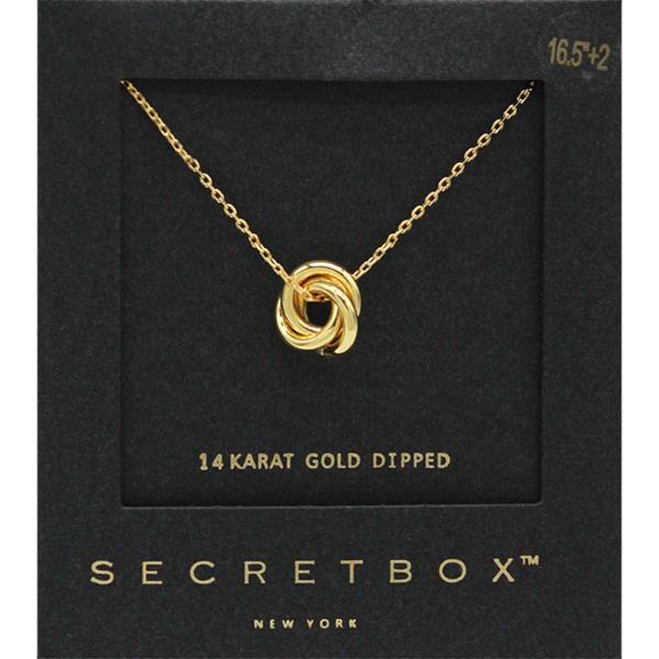 SECRET BOX 14K GOLD STERLING SILVER DIPPED LINK CIRCLE LINKED PENDANT NECKLACE