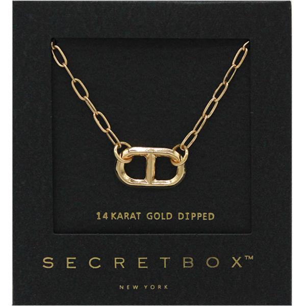 SECRET BOX 14K GOLD STERLING SILVER DIPPED PENDANT NECKLACE