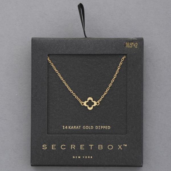 SECRET BOX CLOVER CHARM GOLD DIPPED NECKLACE