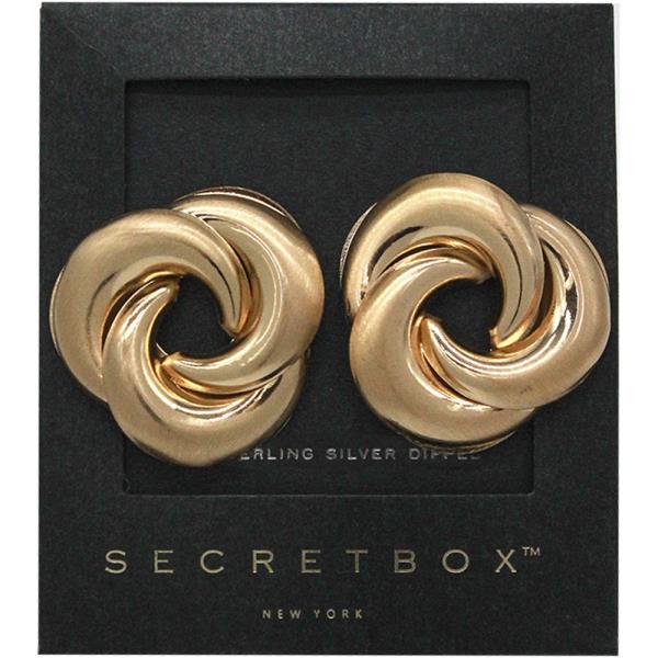 SECRET BOX 14K GOLD DIPPED KNOT TWIST EARRING