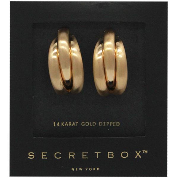 SECRET BOX 14K GOLD DIPPED MATTE BRUSHED EARRING