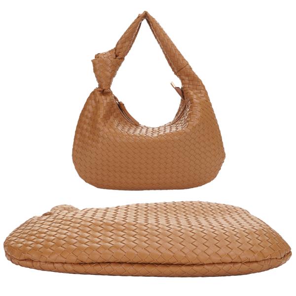 WOVEN KNOT SHOULDER BAG