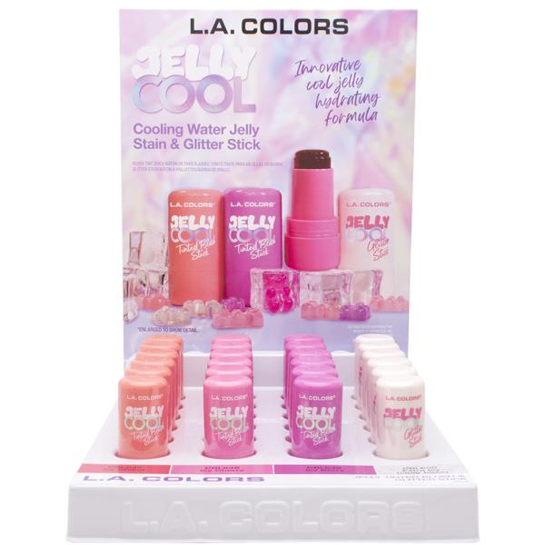 LA COLORS JELLY COOLING WATER STAIN AND GLITTER STICK (24 UNITS)