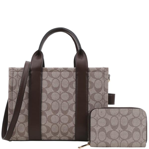 2IN1 OVAL DESIGN SATCHEL W WALLET SET