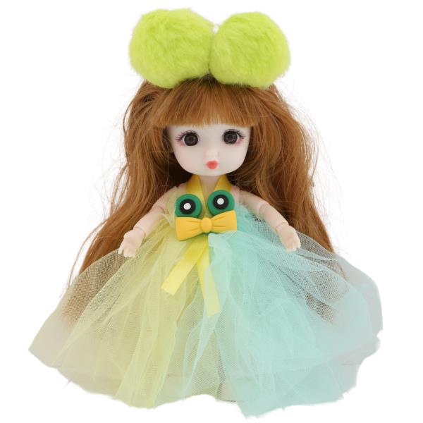 OLIVIA GREEN POMPOM DRESS ME UP DOLL KEYCHAIN BAG CHARM