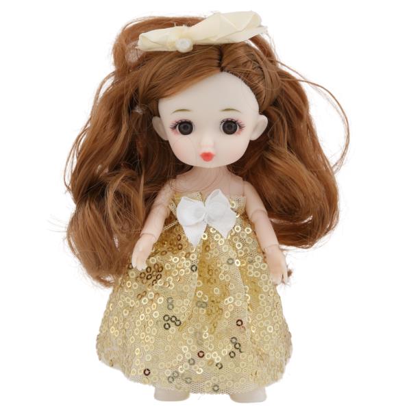 DAISY SEQUIN GOLD GOWN DRESS ME UP DOLL KEYCHAIN BAG CHARM