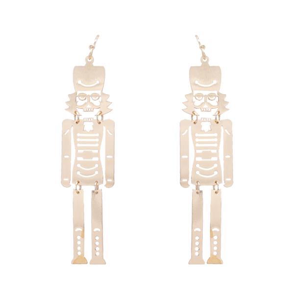 METAL CHRISTMAS NUTCRACKER DANGLE EARRING