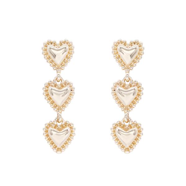 TRIPLE HEART DROP EARRING