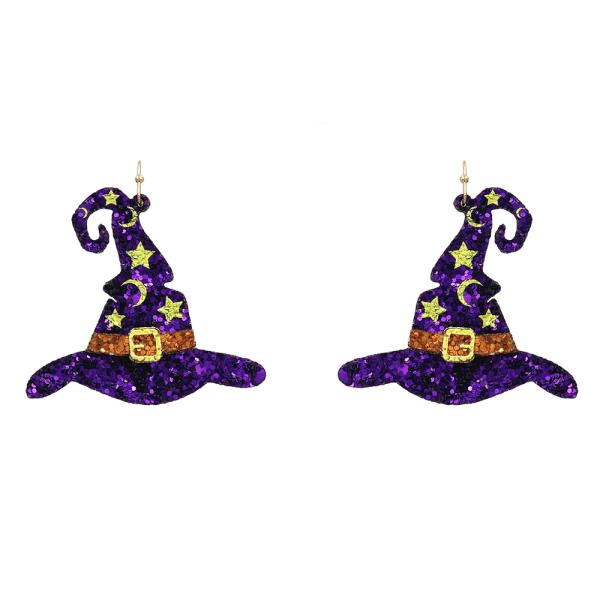 HALLOWEEN WITCH HAT DANGLE EARRING