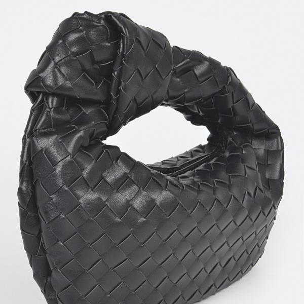 FAUX LEATHER BRAIDED ZIP BAG