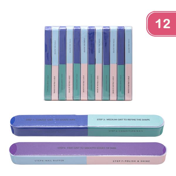 FINGERNAIL BUFFER AND FILE W 7 SURFACE STEP (12 UNITS)
