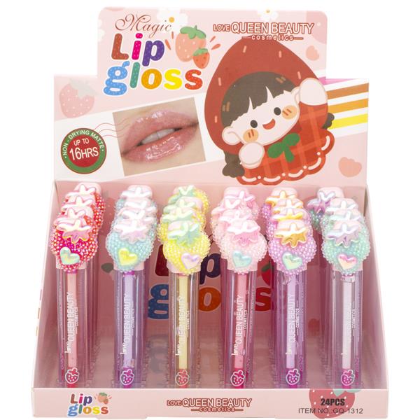 QUEEN BEAUTY CUTE FRUITY LIP GLOSS (24 UNITS)